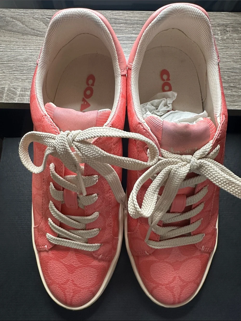 Coach Coral Pink Signature Low-Top Sneakers - Picture 5 of 6